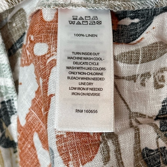 Tahari Multi Colored Tropical Wide leg Linen Pants, NWOT, size Large - Picture 5 of 10